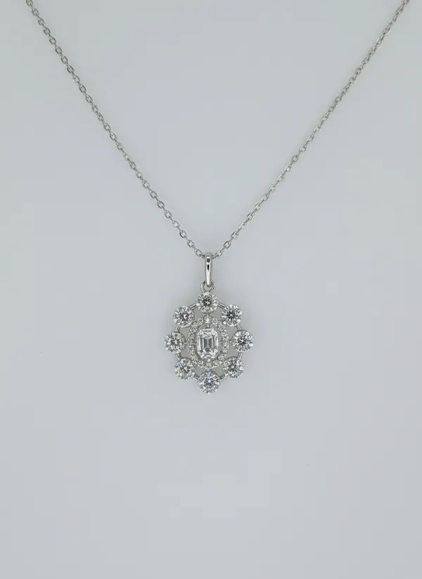 Floral_Halo_Pendant_Necklace_Sparkling_Zircon_Flower_Design_For_Women_925_Sterling_Silver